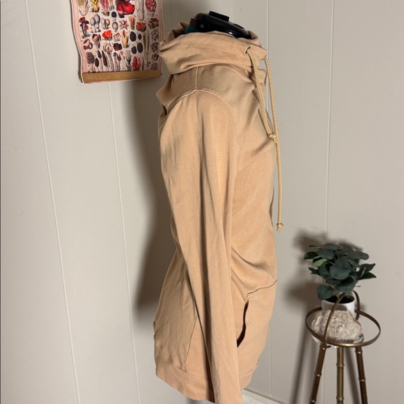 Lily & Lottie Tan Drawstring Mockneck Sweatshirt - Picture 3 of 4